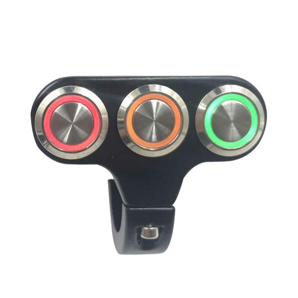 7/8" Motorcycle Switches Handlebar Mount Switch for Headlight Fog Light ON Off High Low Beam Aluminum Alloy with Indicator Light