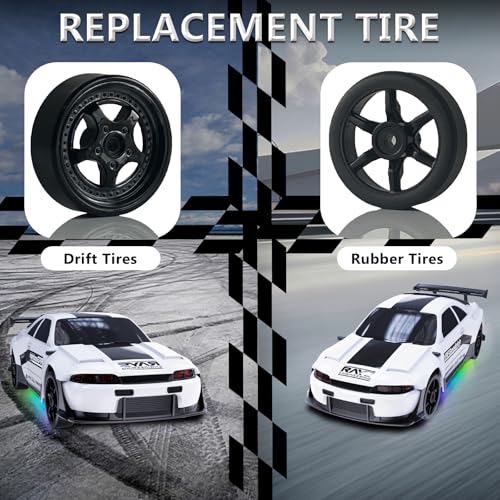 Image of Remote Control Car RC Drift Car 2.4GHz 1:24 4WD 15KM /H High Speed Racing Sport Car with LED Lights Drifting Tire Racing Sport Toy for Adults Boys Girls Kids Gift