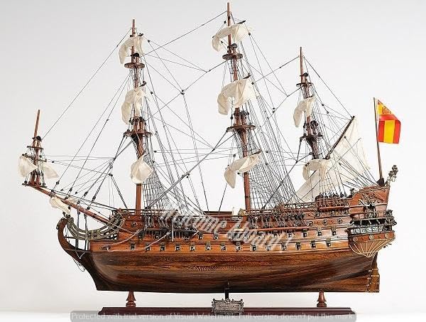 大航海時代の大型木製手づくりの帆船模型 ” サンフェリペ号 ”-
