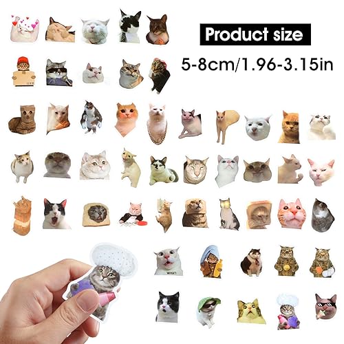 TIESOME Lustige Katzen Aufkleber, Kawaii Katzen Aufkleber wasserfest Wasserflaschen Aufkleber Vinyl ästhetische Kätzchen Aufkleber ästhetische Aufkleber für Katzenliebhaber (50 STÜCK)