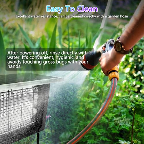 Image of Solar Bug Zapper for Outdoor with 13FT Extension Cord for 2500 sq.ft, Portable Rechargeable Electric Mosquito Zapper with High Powered, Waterproof Solar Zapper for Patio Garden Backyard RV Camping