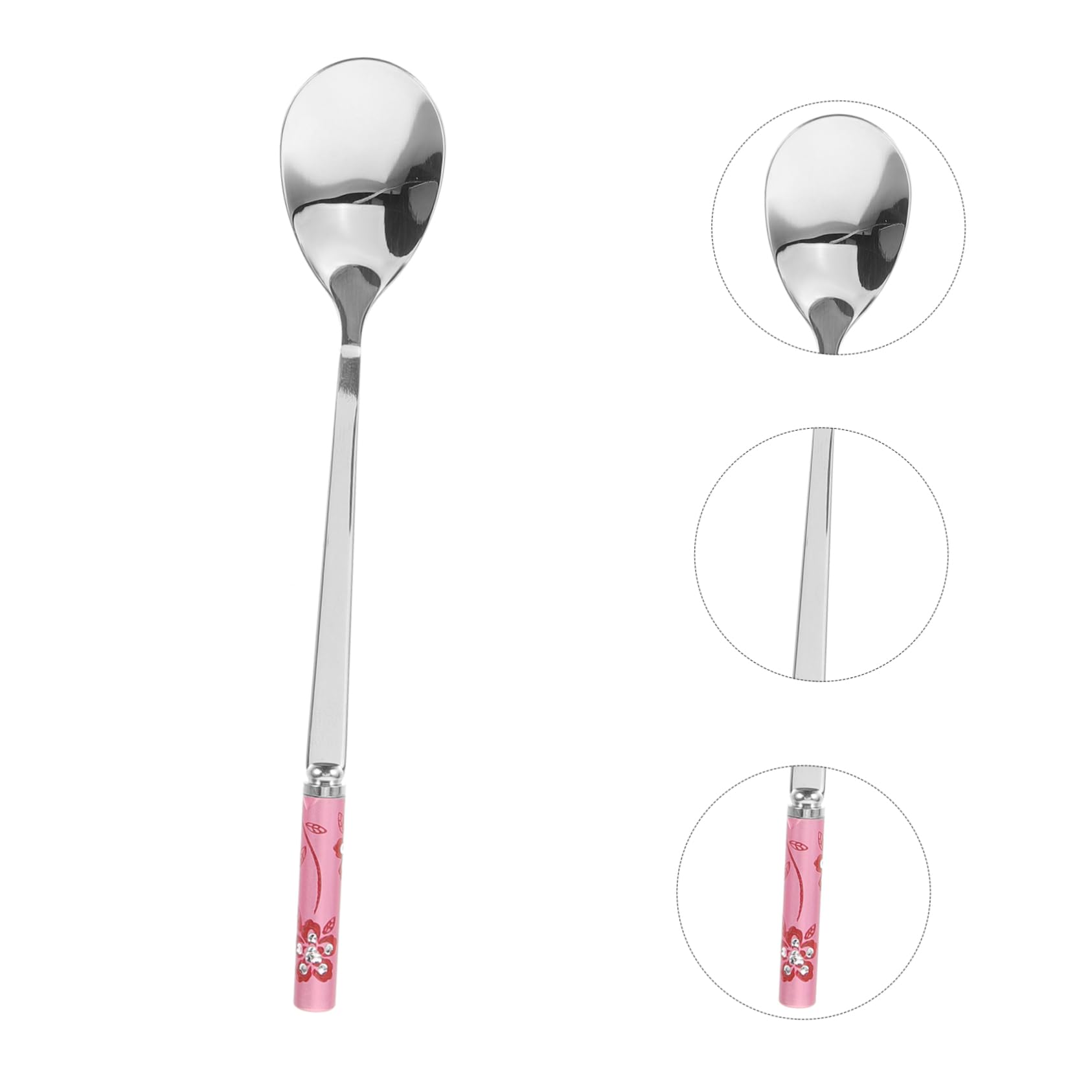 TOYANDONA 3 Series Cuchara De Comedor Portátil Cuchara Para Helado Forma Pequeño Cucharadas Café Exprés Cuchara De Café Cucharas De Agitación De Acero Inoxidable Postres Rosa 5 Piezas X 3