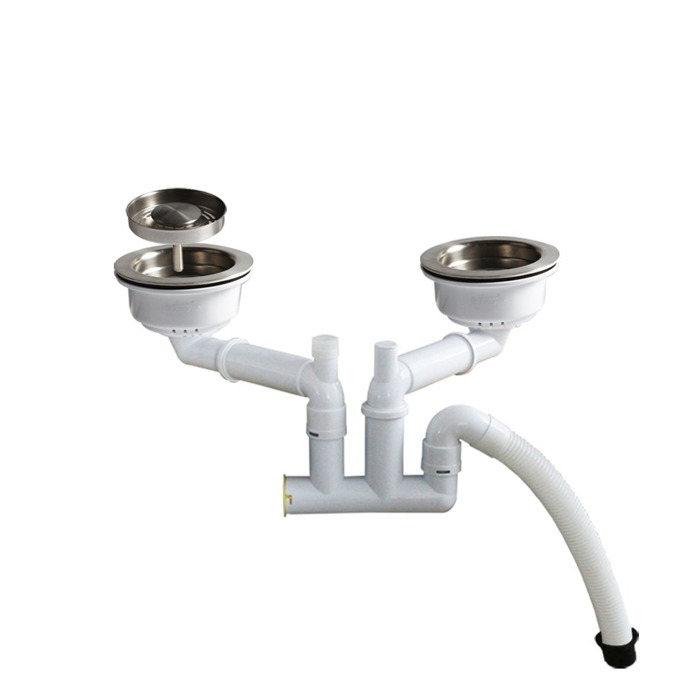Talea doble fregadero de cocina drenaje residuos trampa 110/114 anti-smell Sink Drain Residuos Trampa Juego