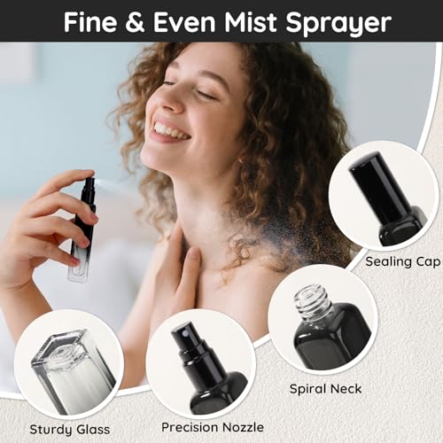 Segbeauty 15ml Travel Glass Perfume Bottles Set, 10 Pack of Refillable Mini Perfume Atomizer, 0.5oz Travel Essential Empty Press Pump Contanier, Fine Mist Cologne Dispenser Fragrance Spray Bottle2