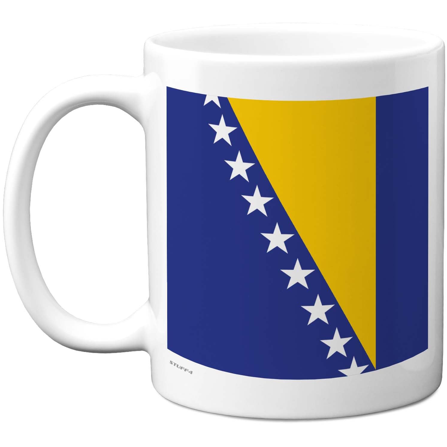Stuff4 Bosnia And Herzegovina Mug - National Flag Design - Patriotic Pride For Coffee Or Tea - 11Oz Ceramic Gloss Mug