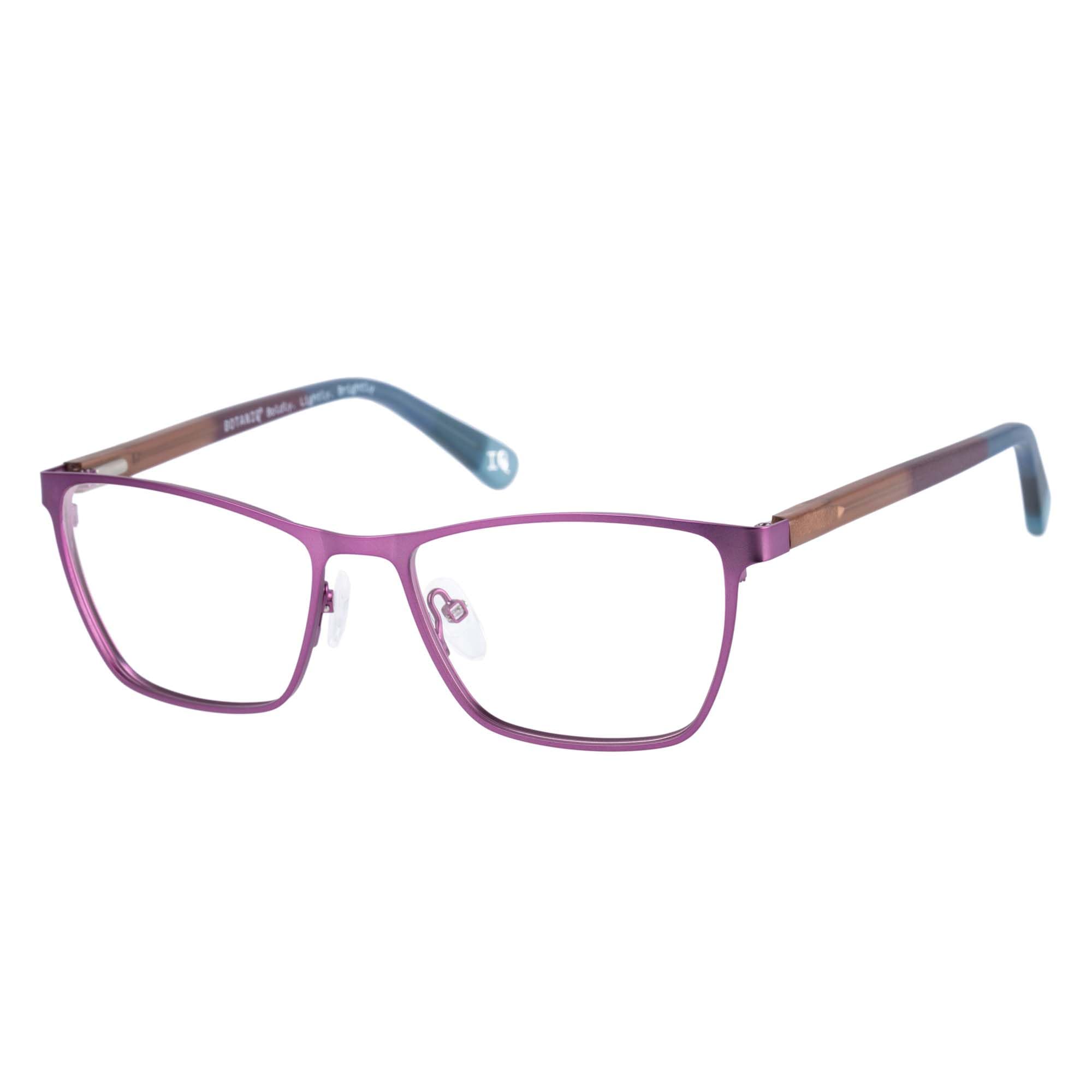 Botaniq Brille mit Sehstärke für Damen optional mit Sonnenbrillentönung oder Blaulichtfilter, Katzenauge, gefertigt aus Edelstahl (inklusive Brillenetui)
