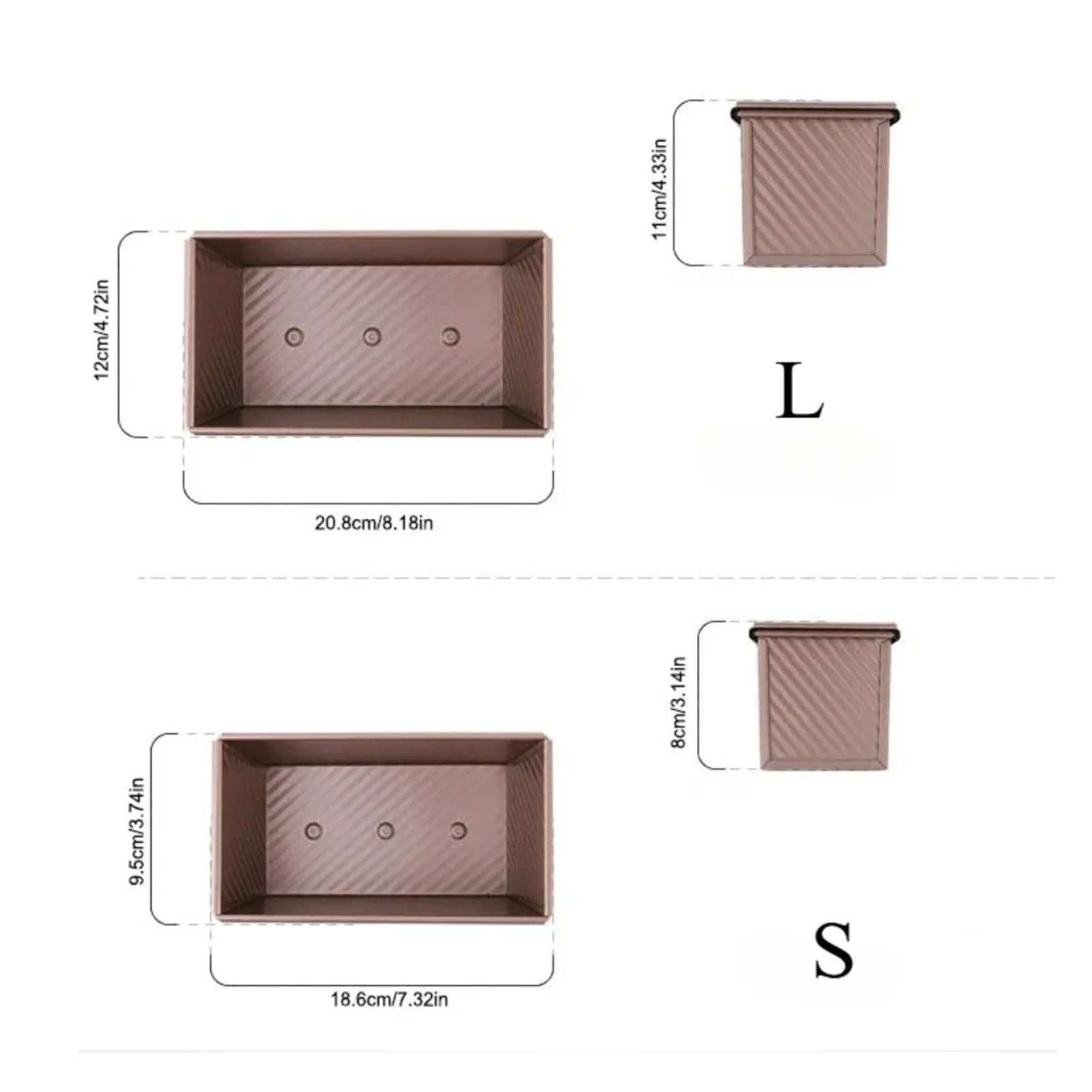 HIZON Moule à pain rectangulaire avec couvercle, ustensiles de cuisson antiadhésifs