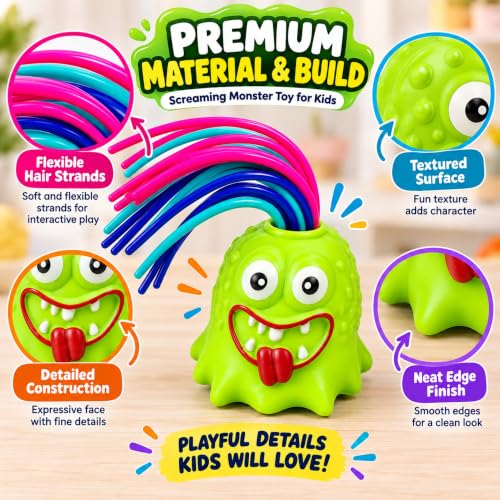 Image of Screaming Monster Toy Hair Pull Sound Fidget Kids Novelty Play Piece