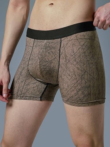 Image of TECHNOSPORT Men's Colorblock Trunks Underwear with ElastoLITE 4 Way Stretch Lightweight Breathable Moisture Wicking Soft Anti Odour Anti Microbial Comfort Fit Boxer Briefs Innerwear for Men