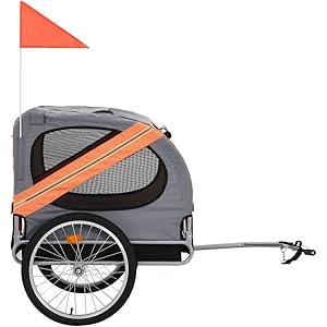 Dog-Bicycle-Trailer-Dog-Bike-Trailer-Trailer-Rod-in-Waterproof-Oxford-Fabric-Trailer-for-Pets - Cucciolini Doodles Dog-Bicycle-Trailer-Dog-Bike-Trailer-Trailer-Rod-in-Waterproof-Oxford-Fabric-Trailer-for-Pets