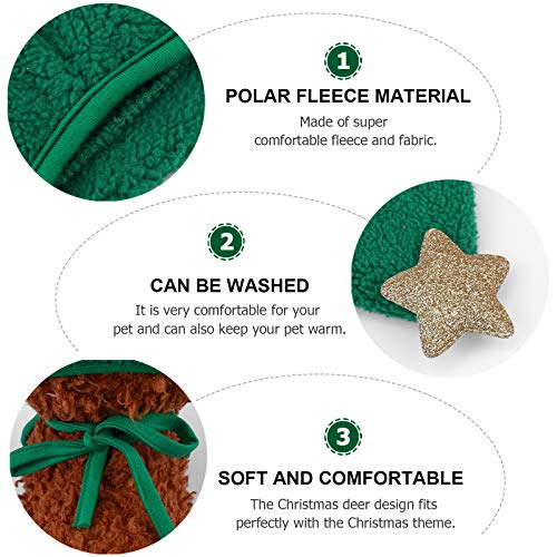 Cosplay de Natal para cachorro de estimação conjunto de babador de chapéu 2 unidades (chapéu verde +