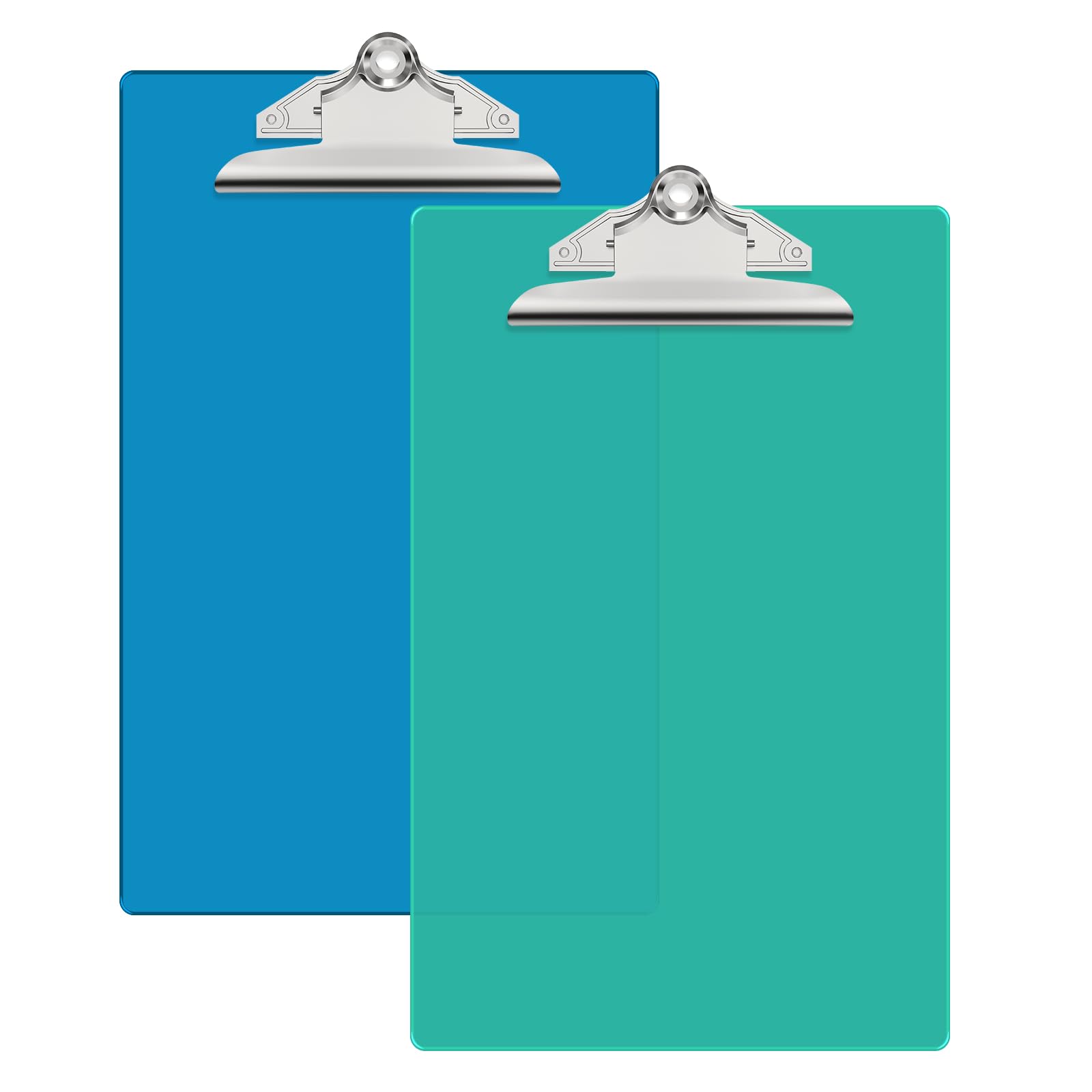 A4 Plastic Large Clipboard Set of 2, 8.5 x 11 Clip Boards with Butterfly Clip, Size 14 x 9″, Suit for Classroom, Teacher, Students, School & Office Supplies(Blue/Green)