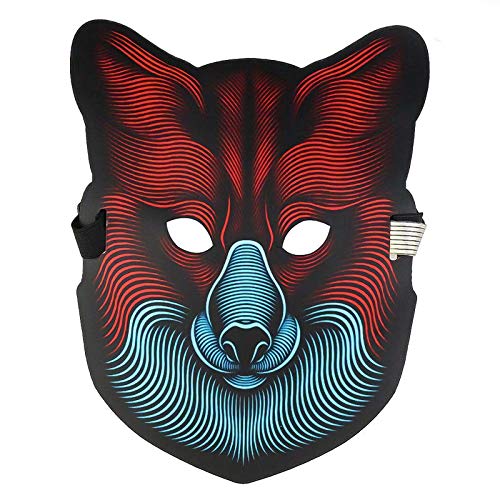 Qwhome Sound Reactive LED Masque Son Activé Monstre Masque, Halloween Party Street Dance Carnaval Cosplay Masque,B