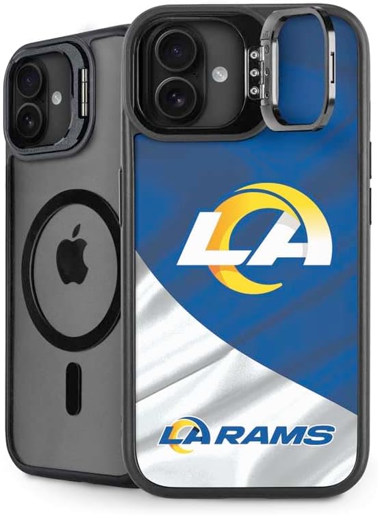 Skinit Kickstand Phone Case Compatible with iPhone 16 - Officially Licensed NFL Los Angeles Rams Design