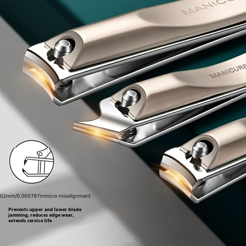 5Pcs Carbon Steel Nail Clippers Set Heavy Duty Sharp Tools for Thick Nails Manicure Pedicure Kit with Travel — view 3