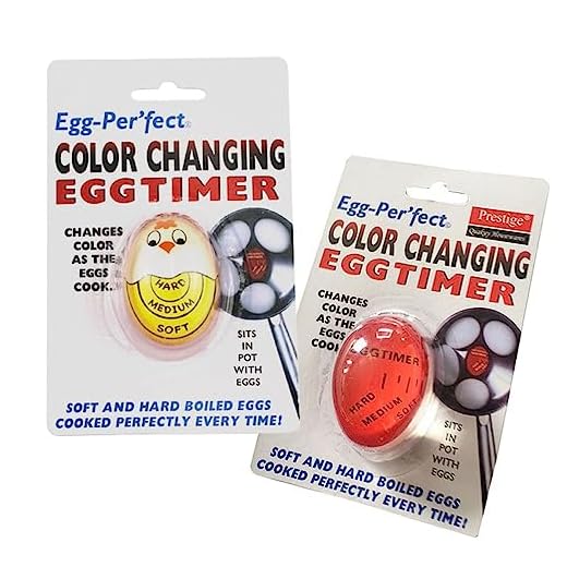 Temporizador para Huevos cocidos. Pack de 2 temporizadores para Saber el Punto de cocción del Huevo. Incluye Dos Modelos Distintos de medidores de cocción para Huevos.