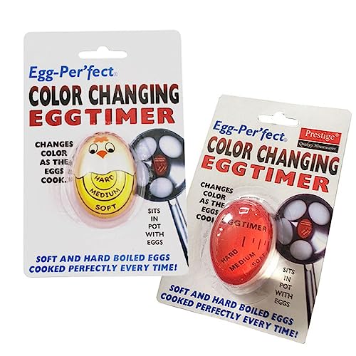 Temporizador para Huevos cocidos. Pack de 2 temporizadores para Saber el Punto de cocción del Huevo. Incluye Dos Modelos Distintos de medidores de cocción para Huevos.