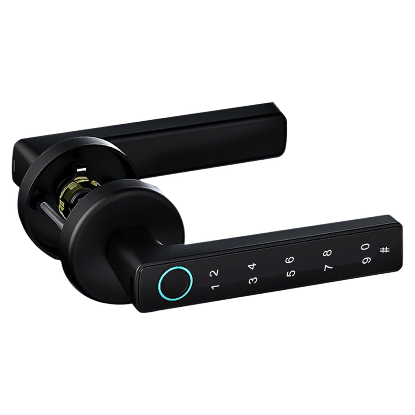 Serrure de porte à empreintes digitales, poignée de porte intelligente avec digitale/application/Code/clés, serrure à clavier électronique pour chambre coucher, maison, hôtel, bureau, a