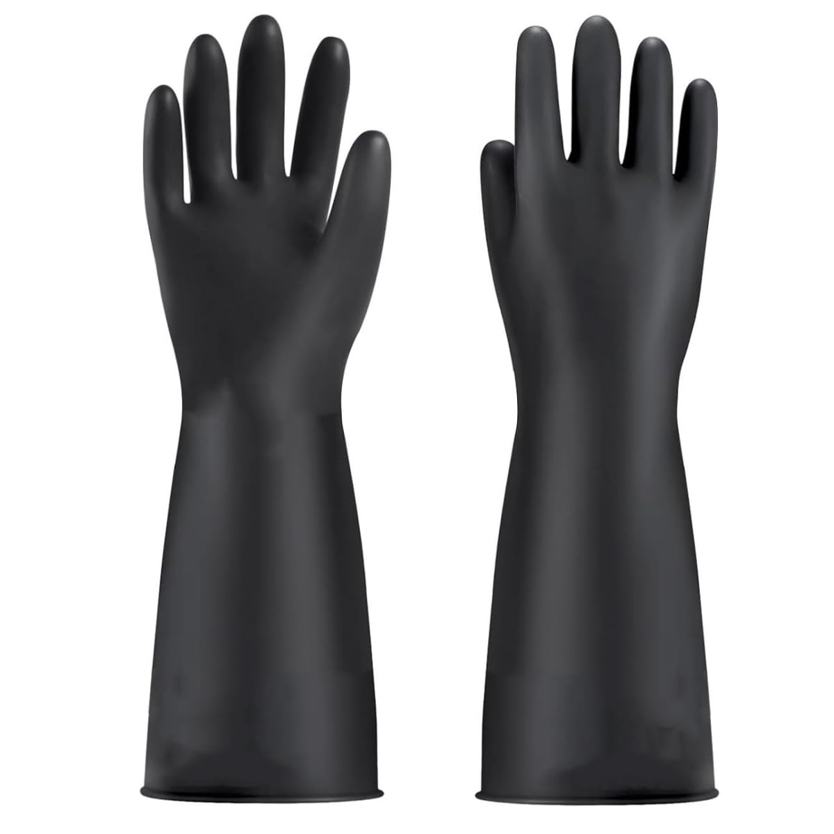 Gants résistants aux substances chimiques, gants en latex résistants, résistants aux acides, aux alcalis et à l'huile (noir-35 cm)