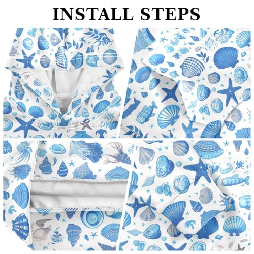 KLL Shells Ocean Waves Beach Starfish Boys Girls Sweatshirt Crewneck Cool Hoodie Clothes Kangaroo Pocket3