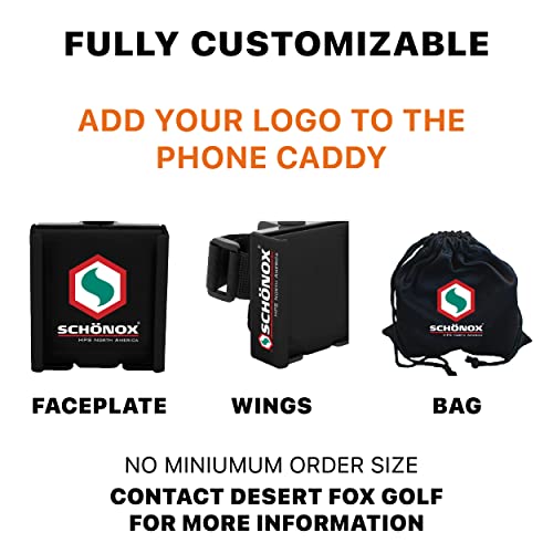 Image of DESERT FOX GOLF Phone Caddy - Funny Quotes Golf Cart Phone Holder with Secure Strap for Hands-Free GPS & Golf Apps - Gifts for Men & Women