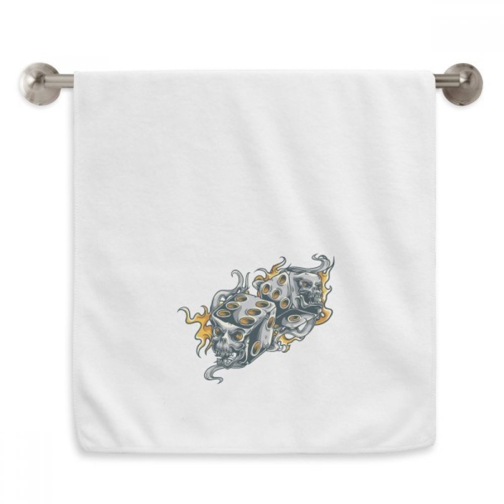 Crâne Dice serviette débarbouillette blanche 13x29 pour toilette visage