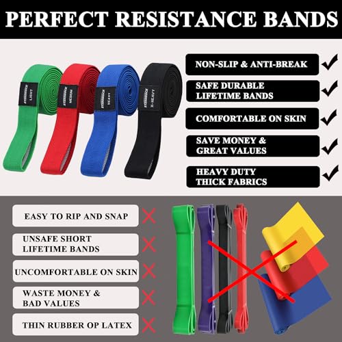 Image of STANDROCK Fabric Resistance Bands for Working Out, 3 and 4 Levels Booty Bands Long Resistance Bands for Women and Men | Elastic Bands for Exercise Bands Resistance Workout Bands Resistance