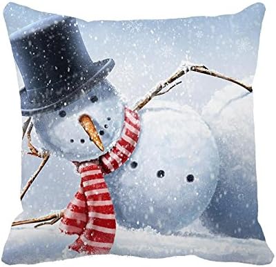 Decrotive Pillow Cases Cool Snowman Cushion Cover 18" x 18"