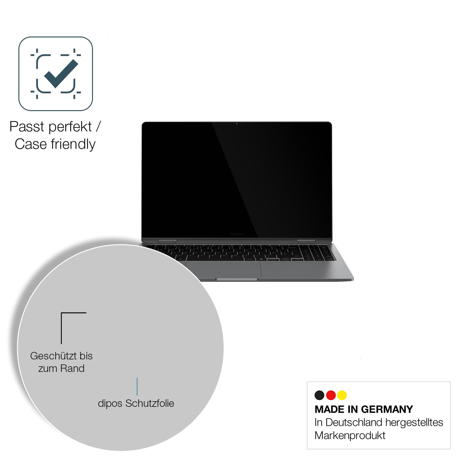 dipos 2x Pellicola Protettiva 9H per Samsung Galaxy Book4 Edge 15.6 Zoll | Non si rompe e non si scheggia, non è vero vetro, Anti-Shock, si adatta perfettamente, antigraffio, senza bolle, autoadesiva