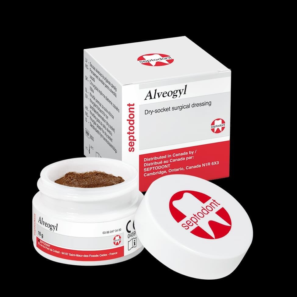 Septodont Alveogyl Dry-Socket Surgical Dressing, Paste Form, for Post-Extraction Wound Care, 10g