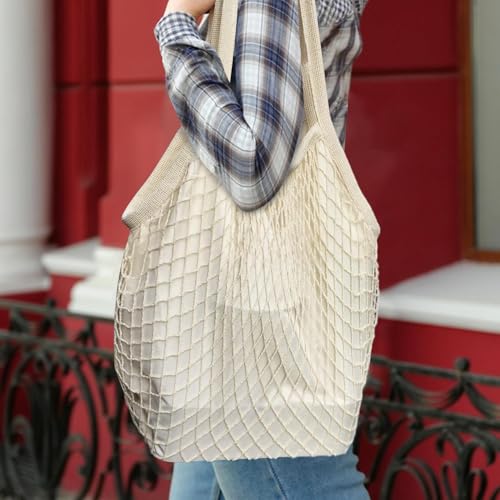 Bolsa de malla para compras y picnics, modelo elástico con forro interior 3