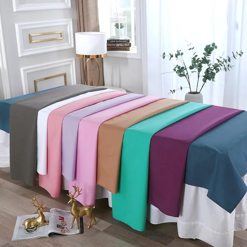 80cmx190cm Waterproof Oilproof Bed Sheets SPA Massage Treatment Soft Bed Table Cover Solid Color with Hole for Beauty Salon,Hotel (khaki)