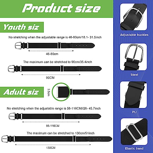 Image of Hercicy 12 Pcs Baseball Belts Softball Belts Bulk for Adult and Youth Adjustable
