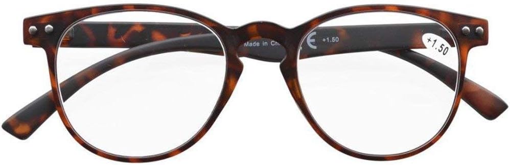 Eyekepper 4-Pack Round Full Coverage Ultrathin Flex Frame Reading Glasses Readers +2.50, 4 works Mix - Image 4