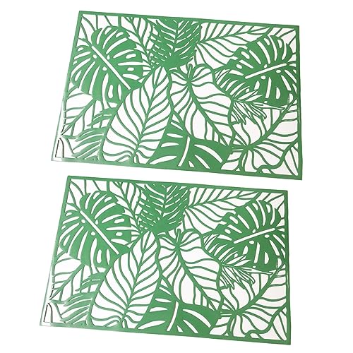 OKUMEYR Posavasos Aislantes con Diseño de Hojas de Monstera Paquete de 2 Antideslizantes con Reducción de Ruido Decoración para El Hogar 30 X 45 Cm Color Verde