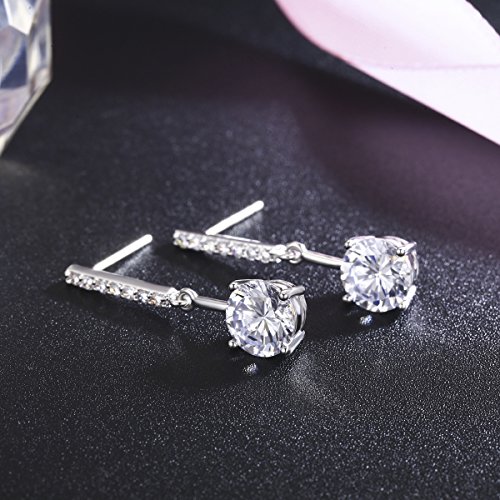 SBLING Platinum Plated or 18K Gold Plated Cubic Zirconia Drop Earrings - Gifts for Women3