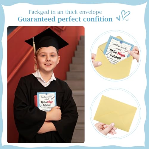 Image of FLYAB 8th Grade Graduation Gifts - 5.5 inchx8 inch 8th Grade Graduation Card with Envelope Funny Grad Gift for Her Him Graduate Teenagers Boys Girls Daughter Son Granddaughter Grandson