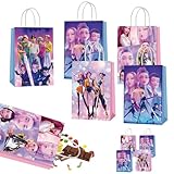 JUNERUN 12 Huntrs Bolsas Regalo, Bolsa Cumpleaños de Papel, Huntrs Bolsa Infantiles, Bolsas Chuches, Bolsa Regalo Niña Niño Para Cumpleaños Baby Shower, Navidad (B)