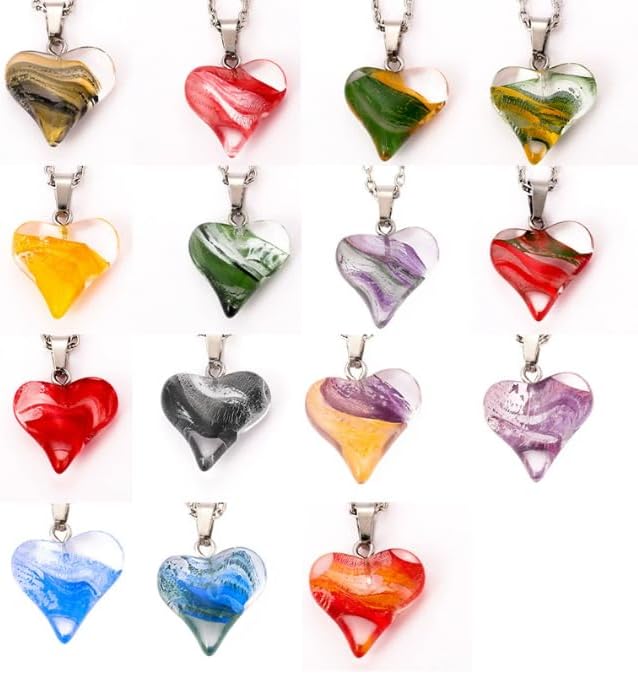 XAM Multicolor Natural Stone Heart Necklace - Crystal Love Friendship Jewelry for Couple BFF on Daily & Special occasions - Image 4