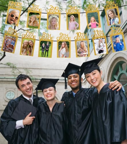 Image of Graduation Decorations Class of 2026 Graduation Photo Banner 8x10 for Paty Decorations 2026 K-12 Photo Display for High School Senior Grad Decor Party Supplies Gold, 8x10 K003GD