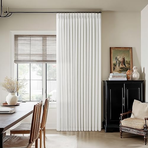Image of Pinch Pleated Extra Wide Curtain Panels 90 Inches Long 70 Wide Linen Beige