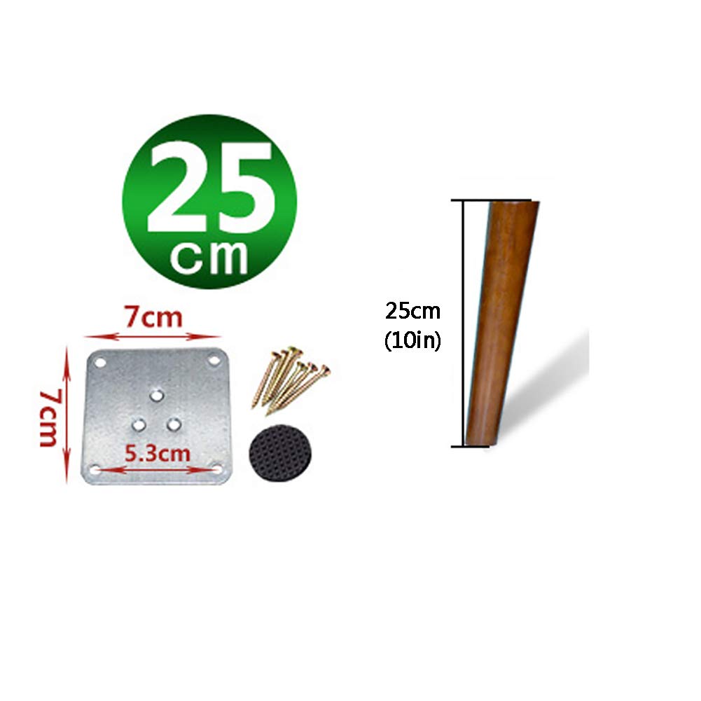 4 Patas de Muebles, Patas de sofá, Patas de Madera de Color Nogal de Mediados de Siglo, reemplazo de Patas de Silla con Placas de Montaje de Patas y Protectores de Fieltro para sofá, gabinete, sofá