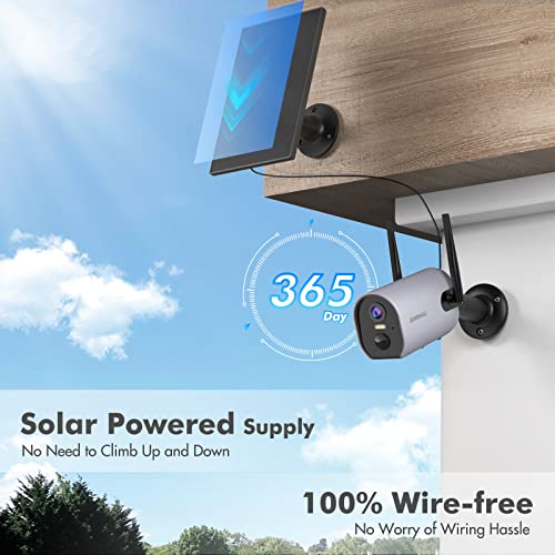 Zumimall Security Cameras Wireless Outdoor - 2K Solar Powered Security Camera With 3Mp Color Night Vision, Outdoor Wifi Surveillance Camera /2 Way Talk/Pir Motion Detection/Spotlight/Ip66 Waterproof #TOP2