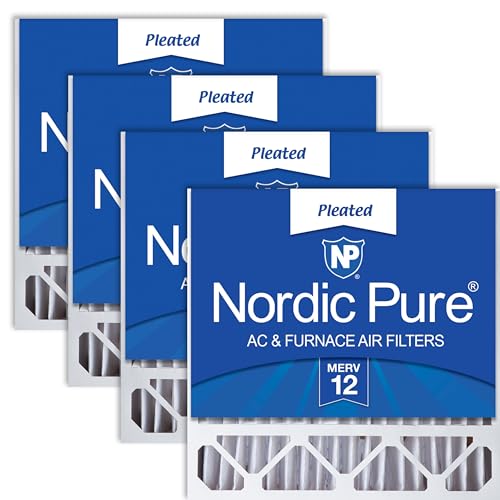 Image of Nordic Pure 20x20x5 Honeywell /Lennox Replacement MERV 12 Air Filters 4 Pack | Actual Size: 19 5 /8 x 19 7 /8 x 4 3 /8 Made in USA, Advanced HVAC Filtration, Mid-Sized Airborne Particles, Pet Dander & Smoke