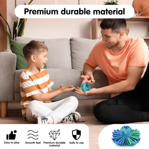 Image of Gear Ball 3D Printed Cube Fidget Toy,Gear Sphere Fidget Toys,Sensory Toys for Stress and Anxiety Relief, Desk Toy Fidget Spinners,Stocking Stuffers for Adults & Kids Gift(Blue Green, 2.3 Inch)