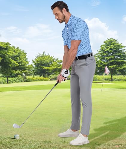 Image of ZITY Men's Golf Shirts Short Sleeve Print Patterns Casual Collared Polo