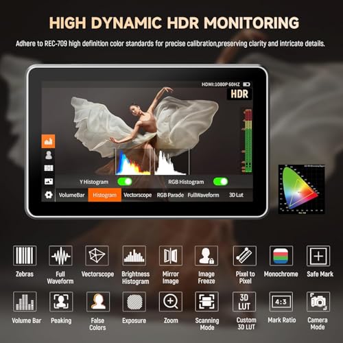 Image of VILTROX DC-X3 6 Inch 2000Nits Camera Video Field Monitor with Rig Cage