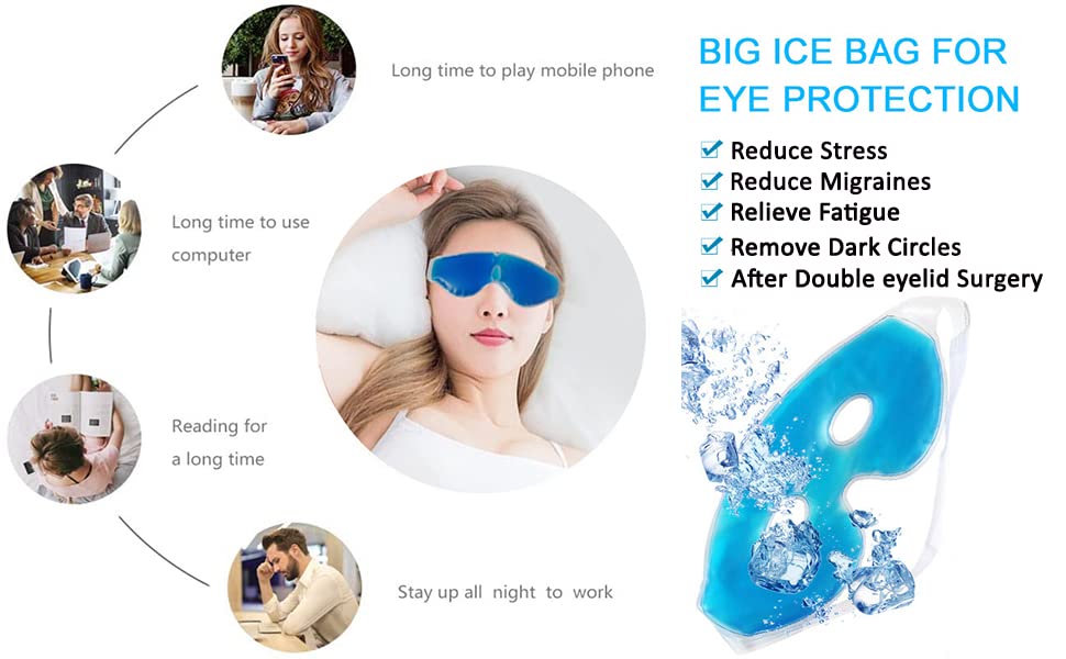Image of Kostech Cooling Gel Eye Mask | Reusable Hot & Cold Therapy for Puffy Eyes, Dark Circles & Eye Relaxation | Soft Gel Eye Pads for Men & Women (Pack of 2)