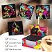 Jar Melo Scratch Art Glittery Notes; Rainbow Holographic Scratch Paper; 130 Sheets, with 2 Wooden Stylus, Scratch Off Art Paper, Ideal Stocking Stuffer