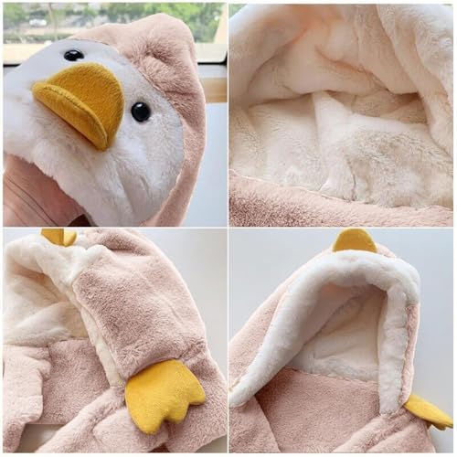 Image of Winter Animal Design Beanie Cap Hat for Baby Boy and Girl's l Woolen Fuzzy Fleece Soft Faux Fur Plush Cute Costume Toy Hood for Kids | Age 2 to 6 Years